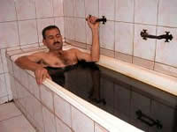 Therapeutic soaking in 100% natural and organic crude oil in oil-rich Azerbaijan